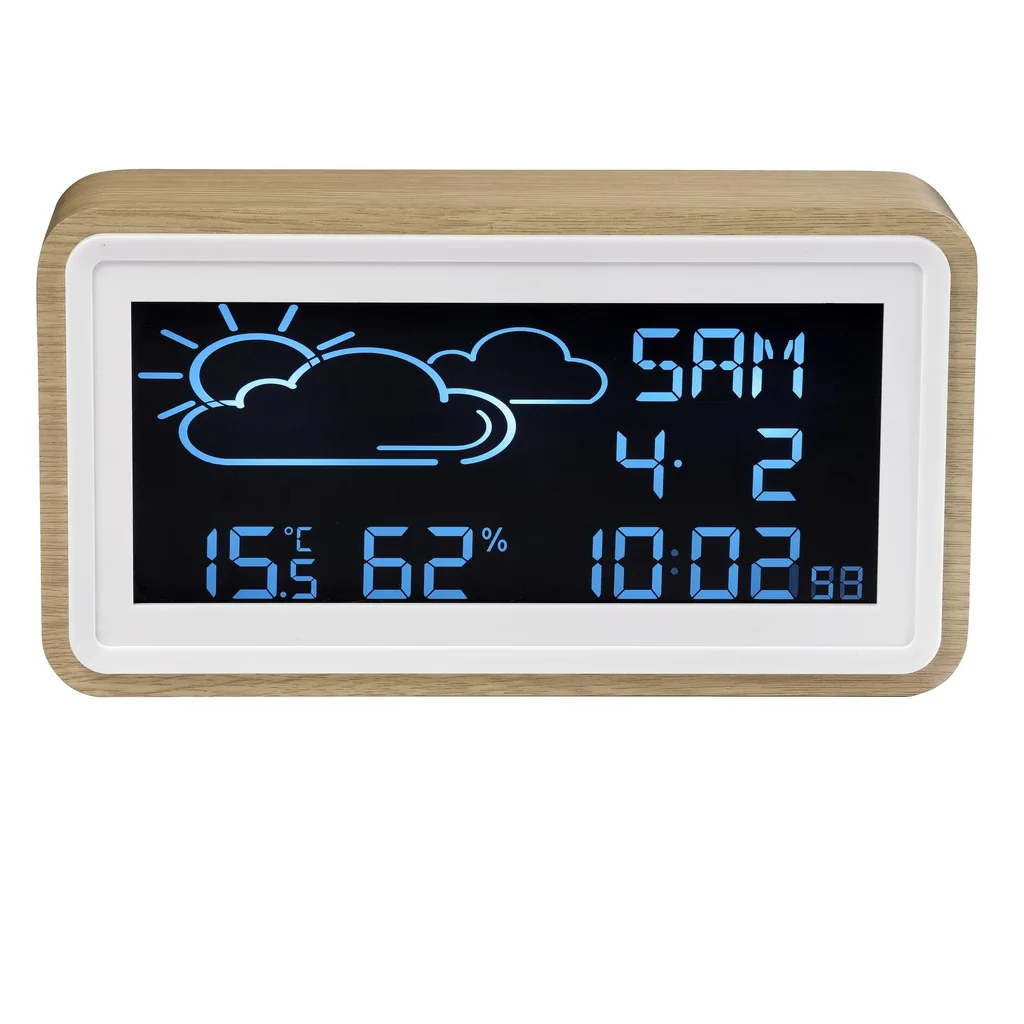 Weather station with radio clock, alarm clock and 2 USB charging ports