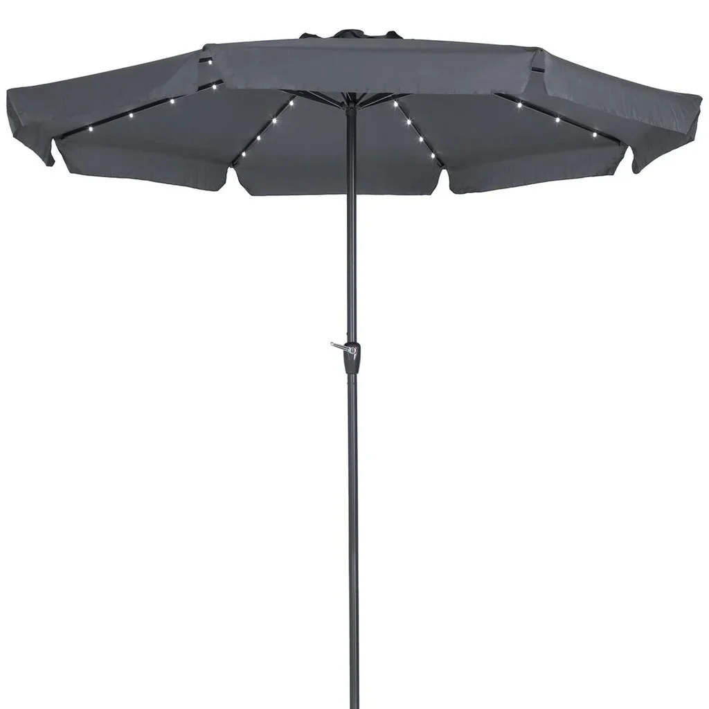 Athens parasol with LED lighting, anthracite - Ø 3.3m