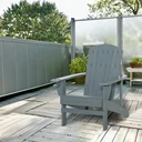 Garden chair with cup holder - wood - grey - 97 x 72.5 x 93 cm
