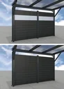 Side wall for carports, anthracite, 5.82 x 1.86 m, WPC boards dark grey / PC panels clear