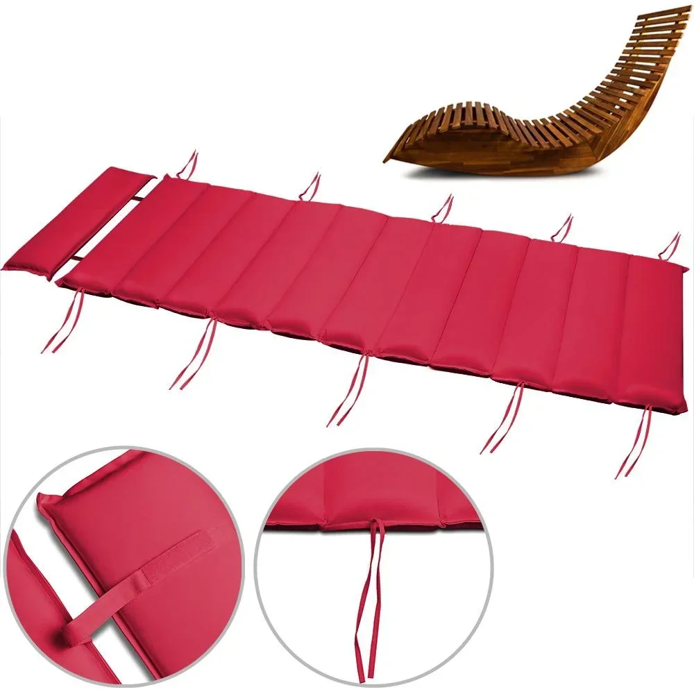 Garden cushion - For lounger - With removable cushion - Red - 117x58x7cm