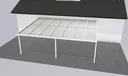 Patio roof Premium, white, 7120 x 5060 mm - Acrylic multi-wall sheets 16 mm, bronze
