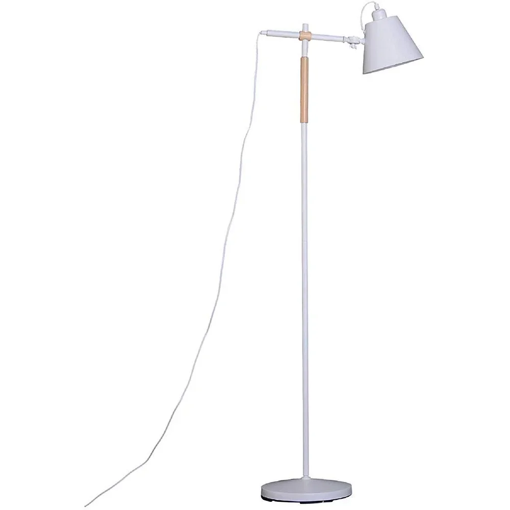 Floor lamp adjustable floor lamp 40W metal + wood white 54 x 30 x 155 cm