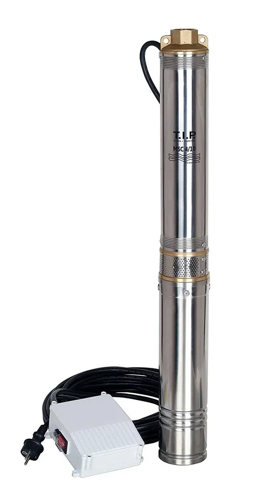 Deep well pump MSC 4/10, stainless steel, 4 inches, up to 5,500 l/h flow rate, up to 72 m delivery head