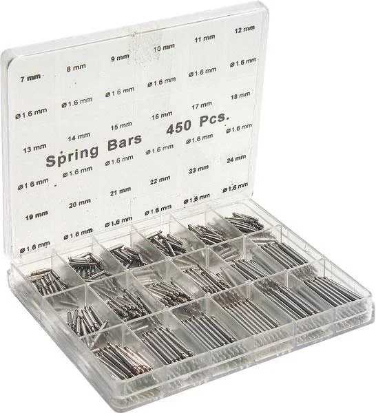 Spring bar set from 7 to 24 mm, 450 pieces