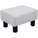 Footstool seat stool bench Chesterfield made of artificial leather white