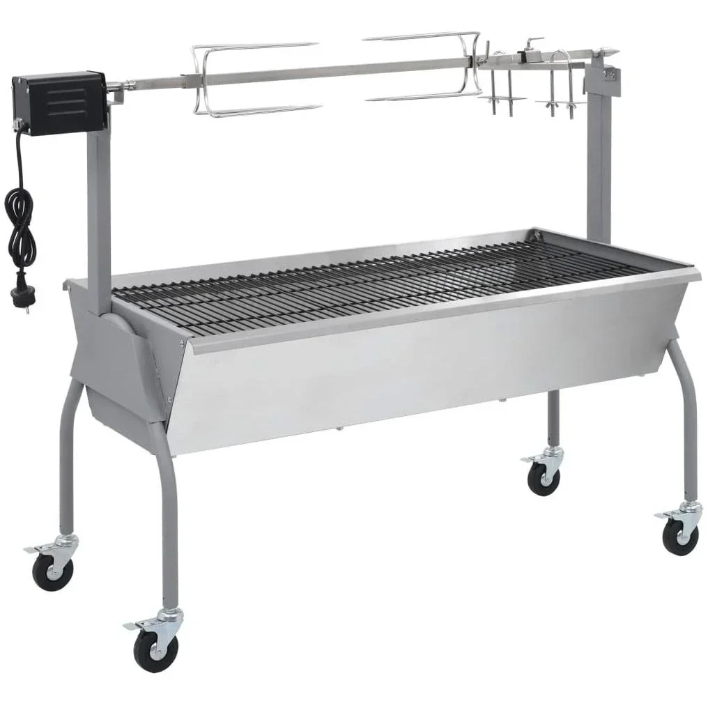 Rotisserie grill with electric motor