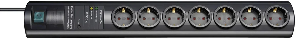 7-way power strip Primera-Tec Digimaster with surge protection 19500 A