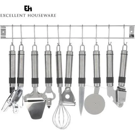 9-piece kitchen set - kitchen utensils - with kitchen bar - stainless steel