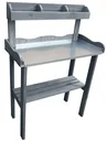 Planting table with shelf, grey