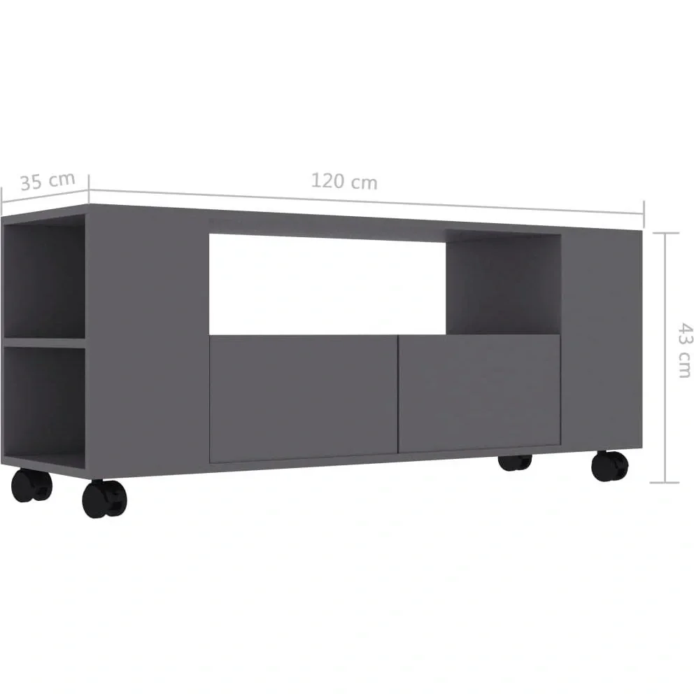 TV cabinet 120x35x43 cm chipboard grey