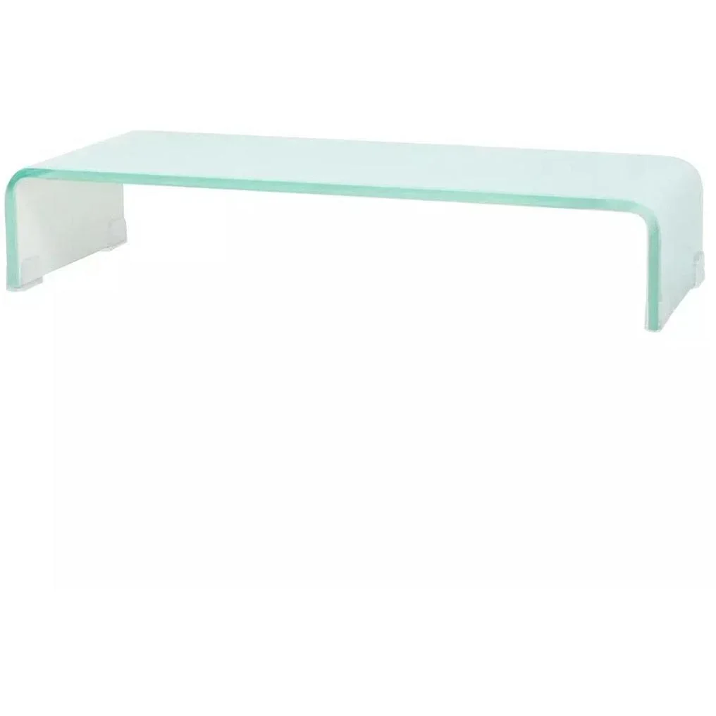 TV cabinet/monitor stand white 60x25x11 cm glass