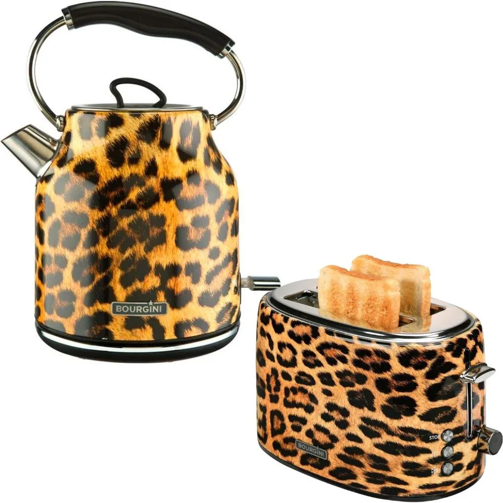 Panther Kettle - 1.7L and Toaster - Panther Print - Leopard - Retro