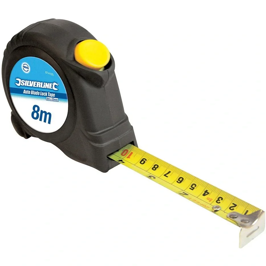 Self-locking tape measure display box 24 pieces, 8 m x 25 mm