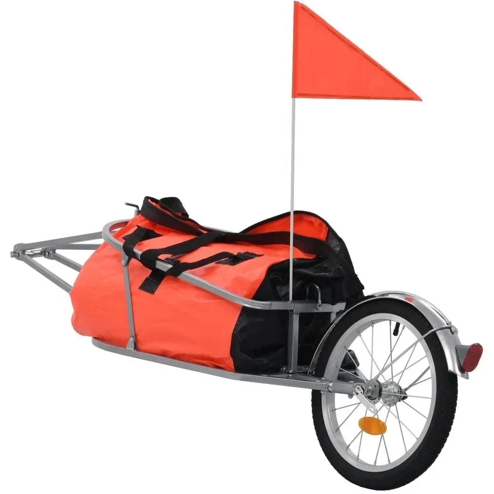 Bicycle trailer with bag orange and black