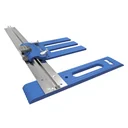 Handheld circular saw edge guide, rip-cut parallel stop
