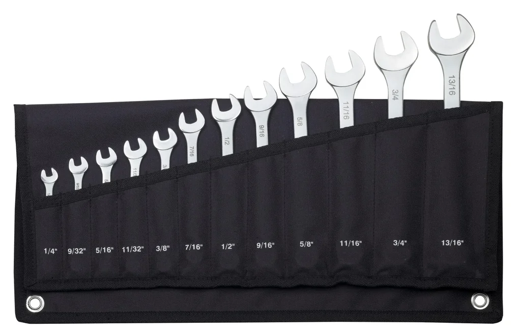 SlimLine combination wrench set for inch screw sizes (12 pieces)