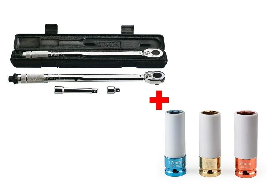 Automatic torque wrench set + 3-piece socket wrench set