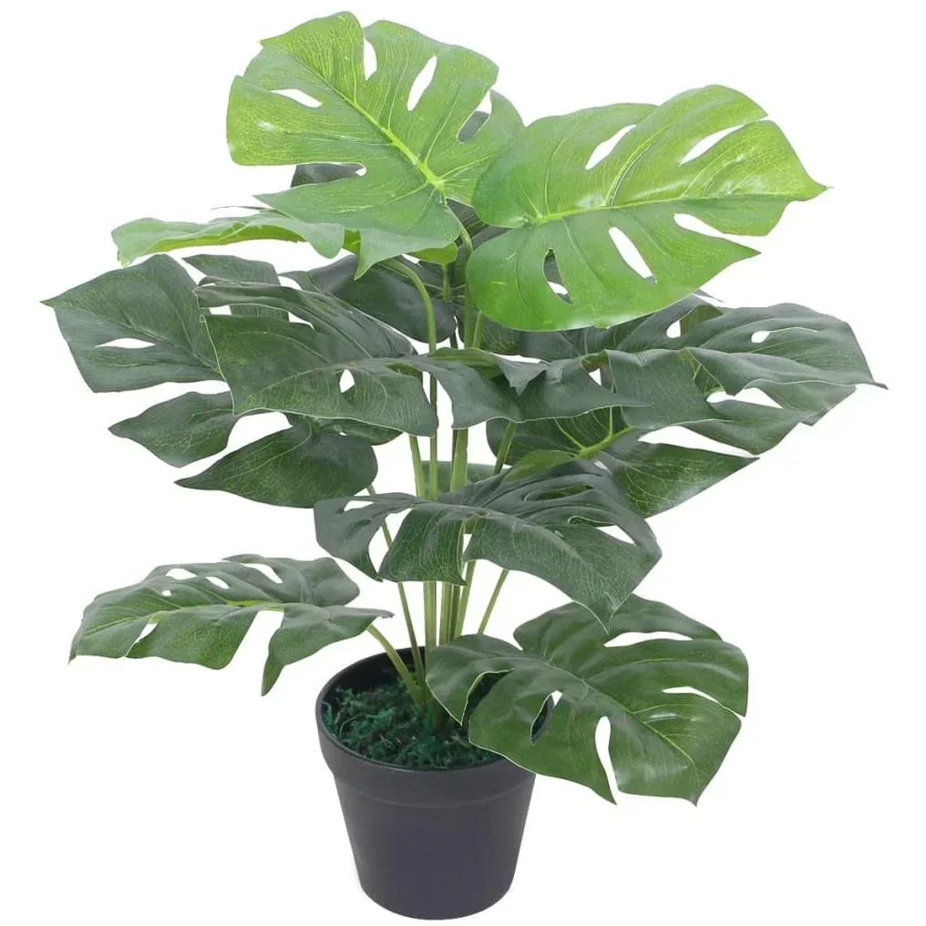 Artificial plant with pot monstera 45 cm green