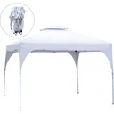 Pavilion Garden Pavilion Party Tent Garden Tent Marquee Double Roof UV-resistant Water-repellent Metal + Oxford White 3 x 3