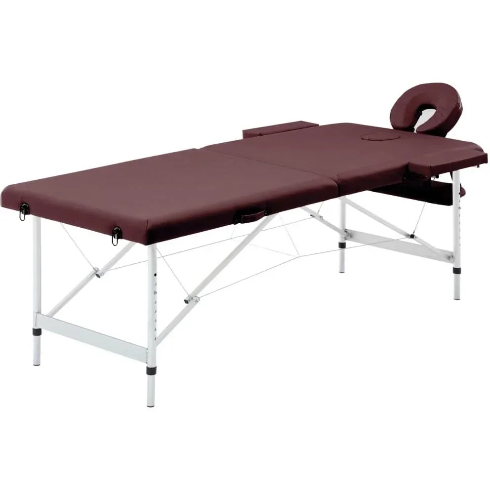 Foldable massage table 2 zones aluminum purple