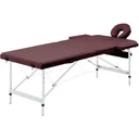 Foldable massage table 2 zones aluminum purple