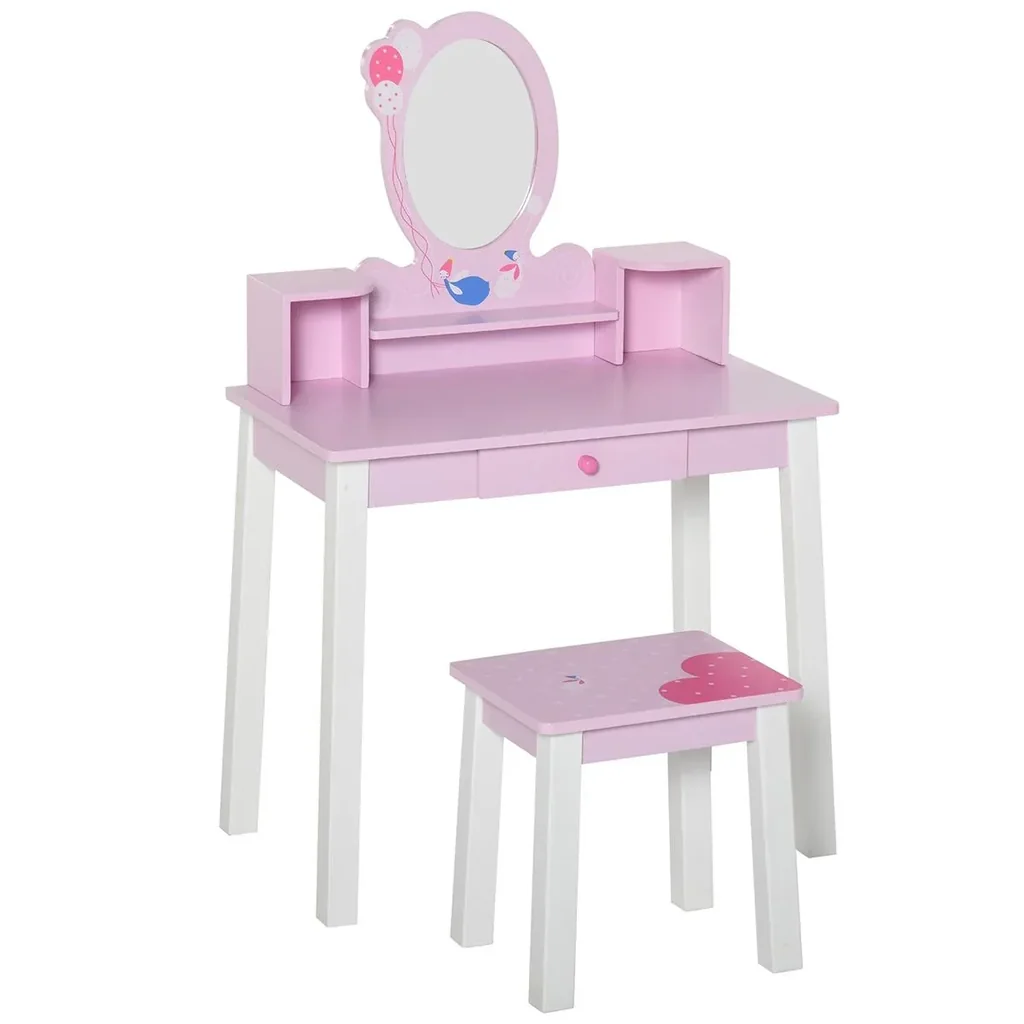 2-set children's dressing table and stool