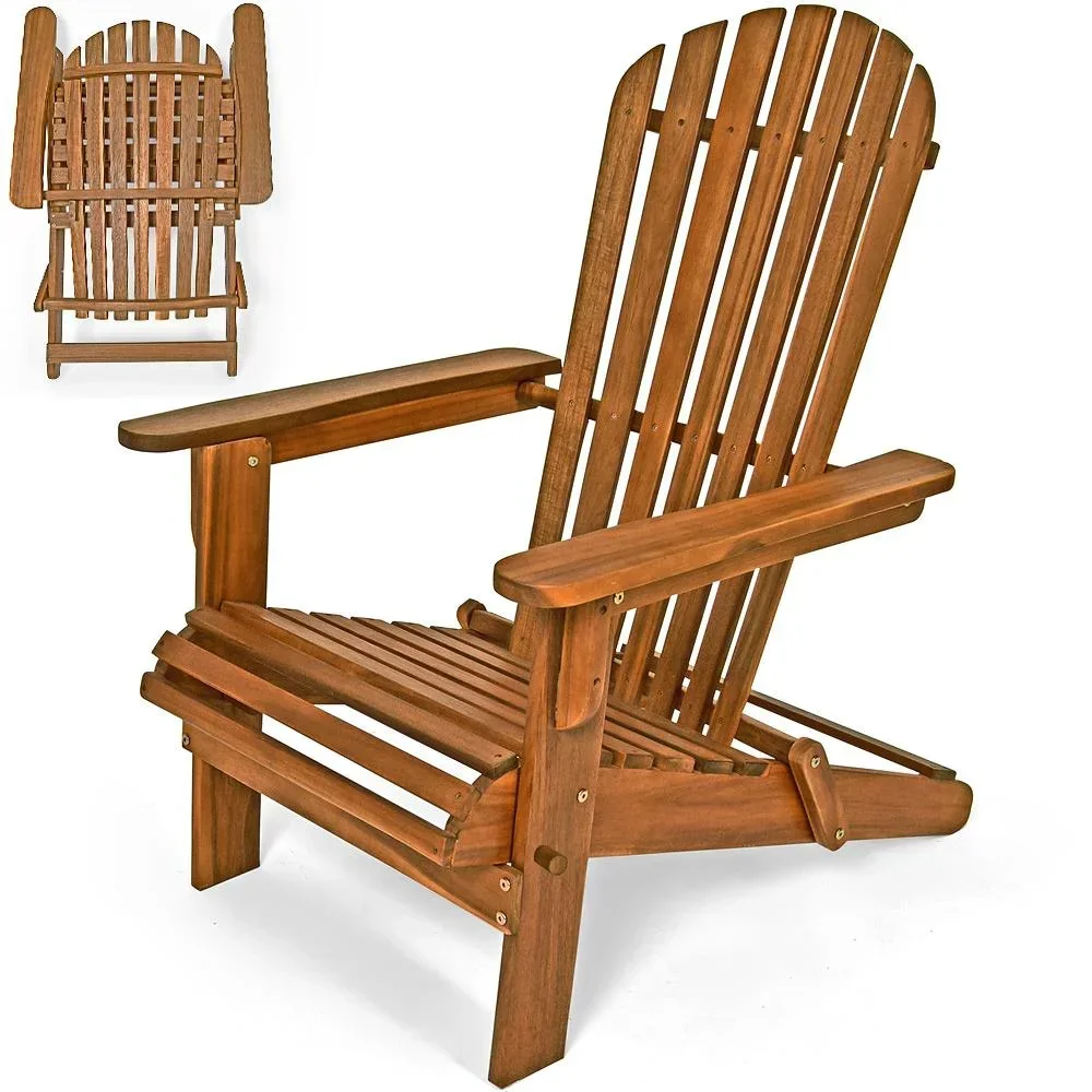 Adirondack garden chair / deck chair - acacia wood - foldable