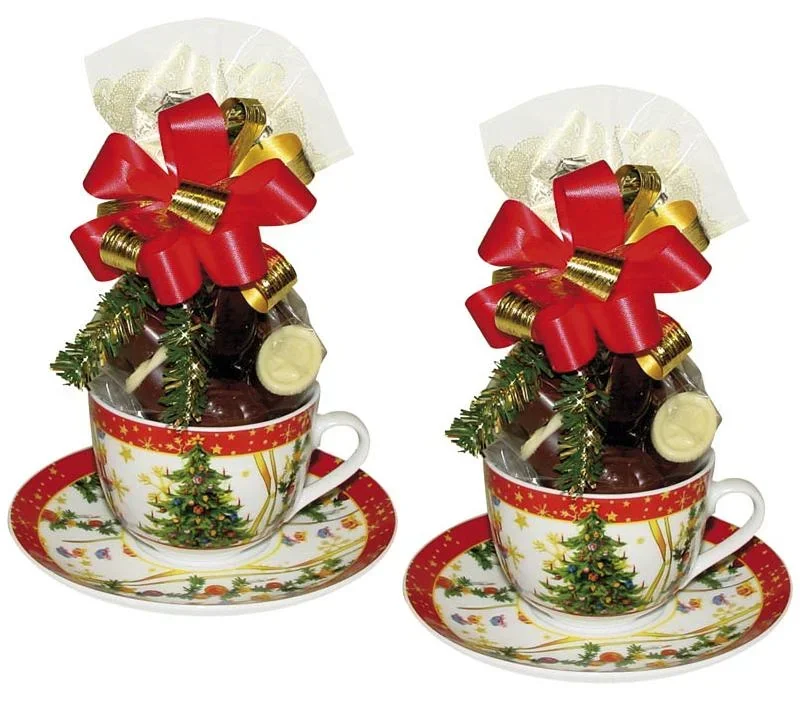 Christmas place settings in a set, each 3 pieces, filled with 100 g of chocolates