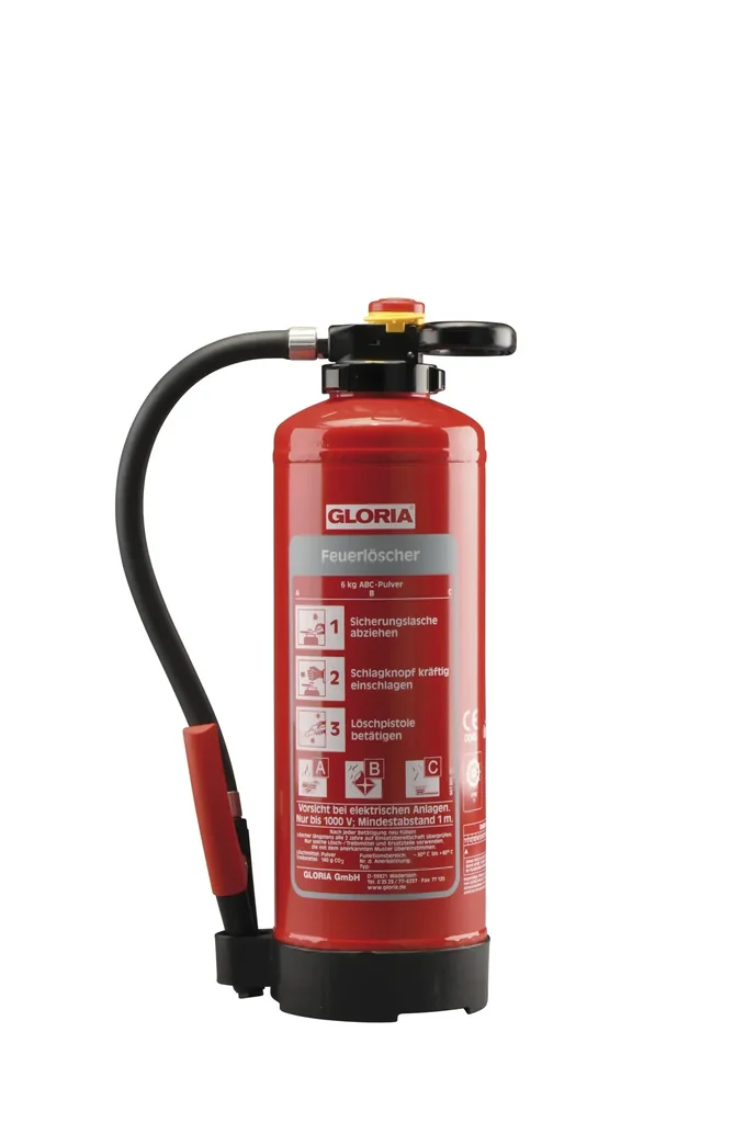 Fire extinguisher P6 pro, 6 kg powder, 34A, 183B,C, push button, frost-proof