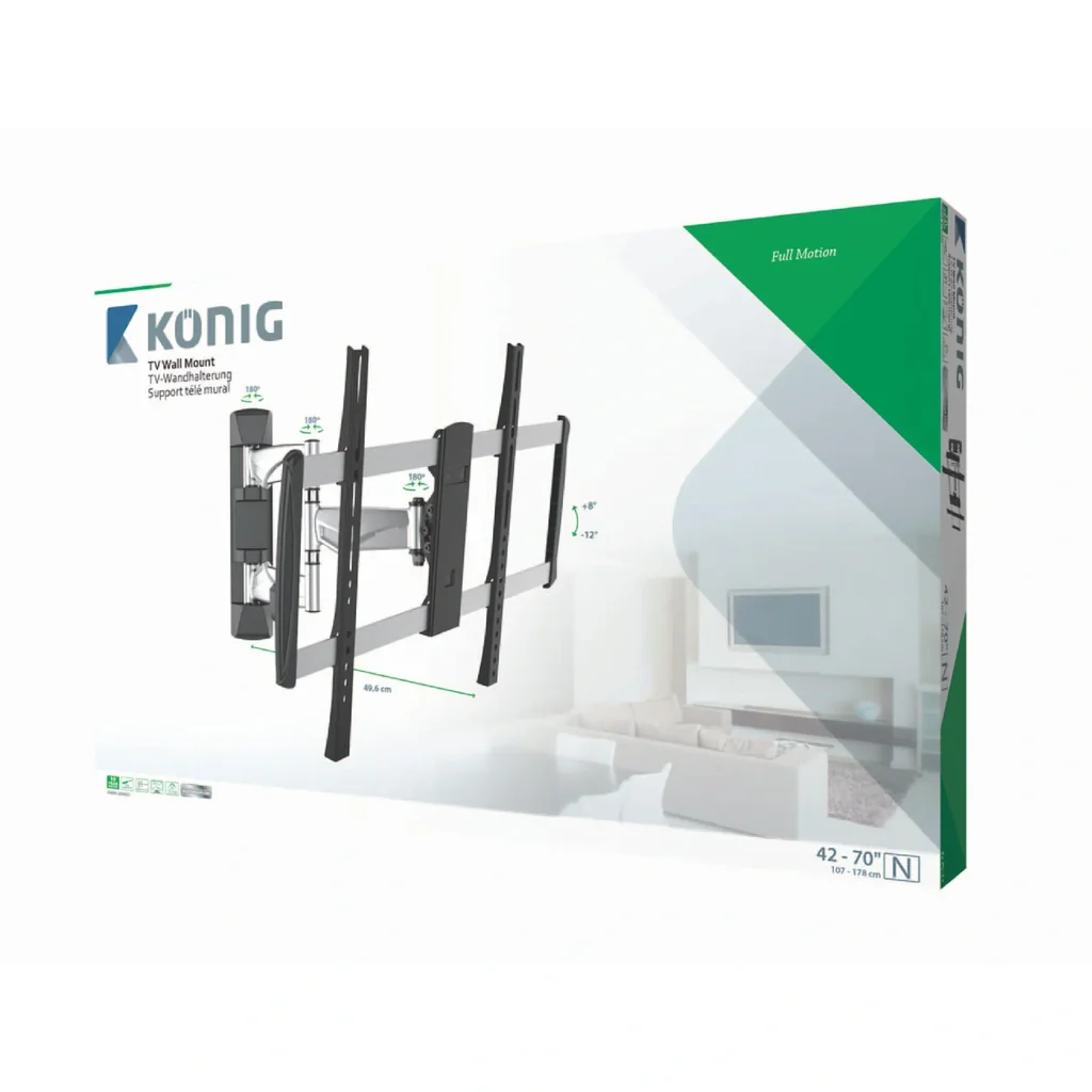 TV wall mount fully movable 42 - 70 " 35 kg Silver/Black