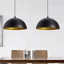 Ceiling lights 2 pieces height adjustable hemispherical black