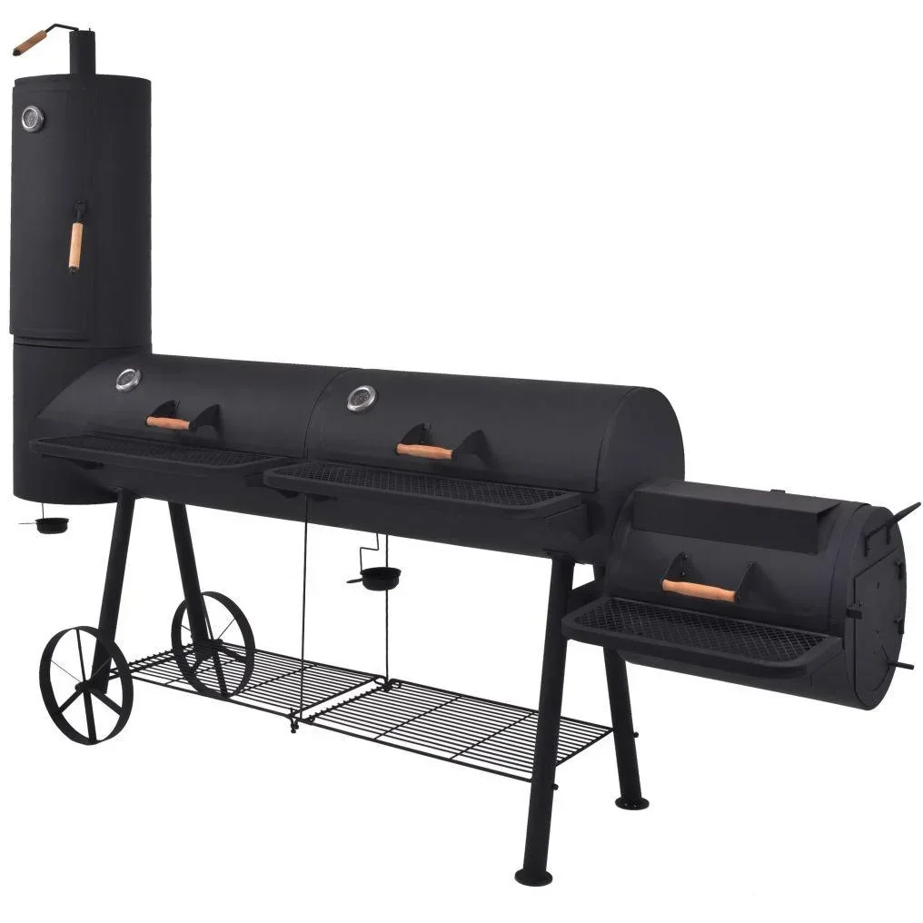 Charcoal grill with lower shelf XXXL black