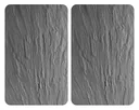 3-in-1 stove cover plates, cutting boards, worktops, glass, in slate look, each 52 x 30 cm, set of 2