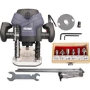 PRM1015 Router 1300W - 6-8mm - Soft grip - LED work light - With vacuum adapter - Incl. parallel guide and 6-part