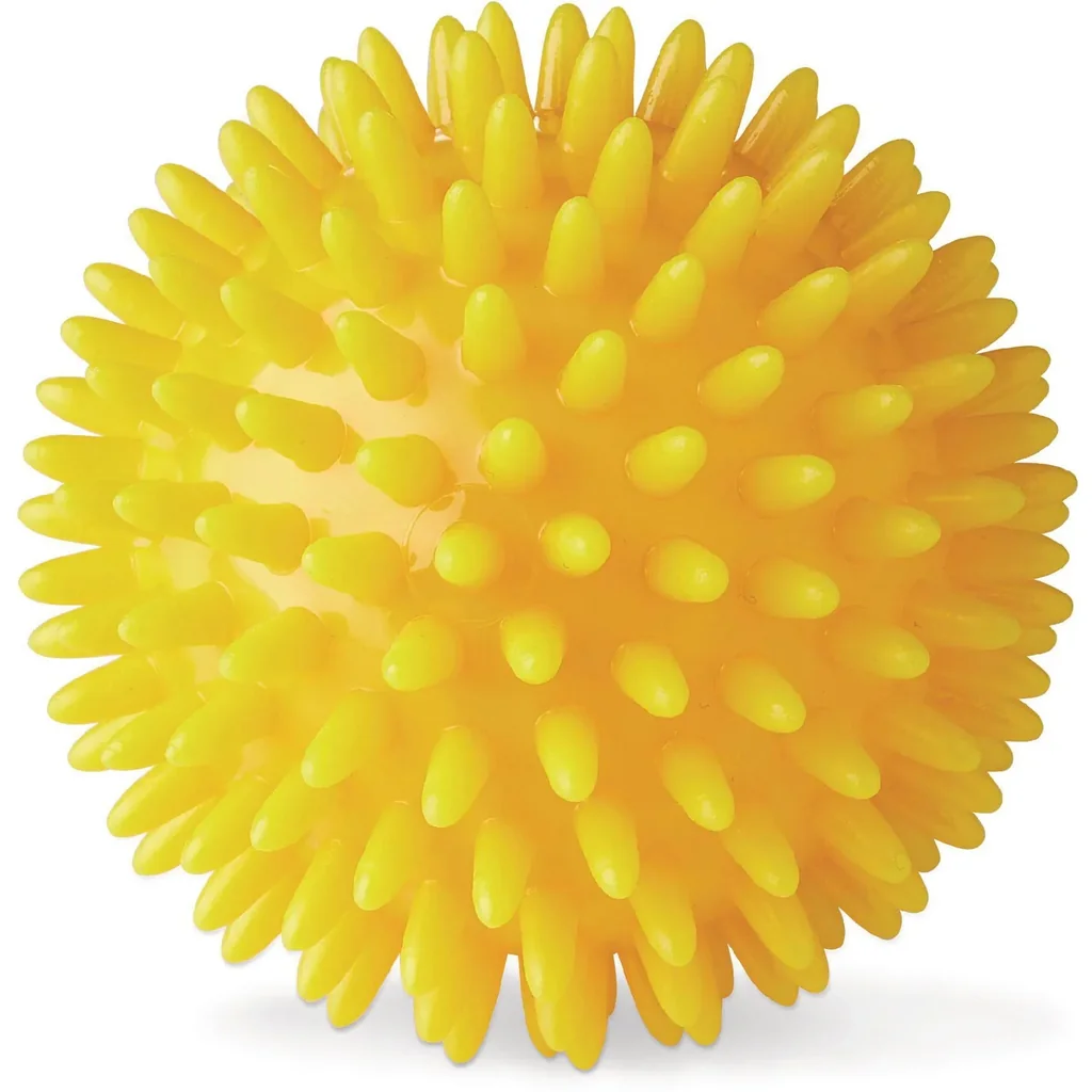 Massage ball with knobs 8 cm yellow
