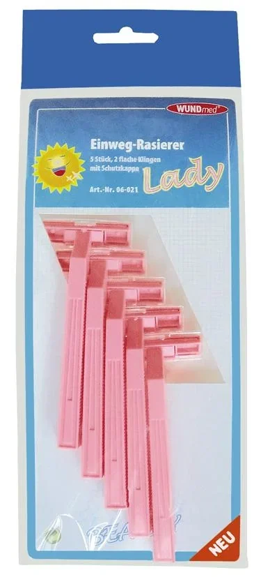Disposable razors, set of 5, pink