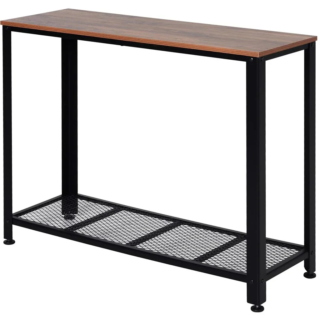 Console table with mesh shelf