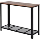 Console table with mesh shelf