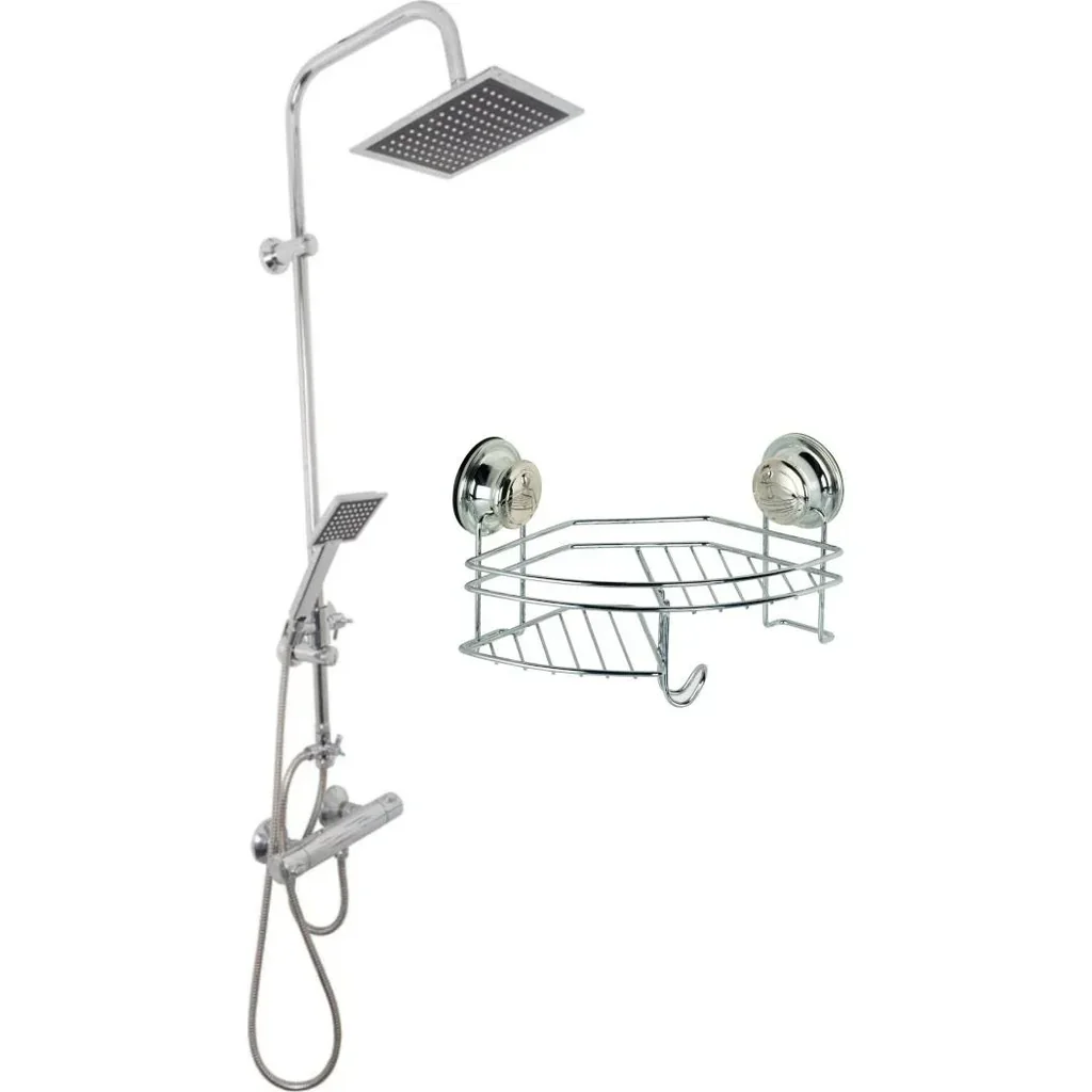 Bath & Shower Rainshower + Handshower (square) INCLUDING shower shelf