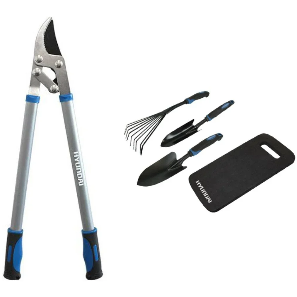 Pruning shears lever 68cm including 4-piece garden tool set
