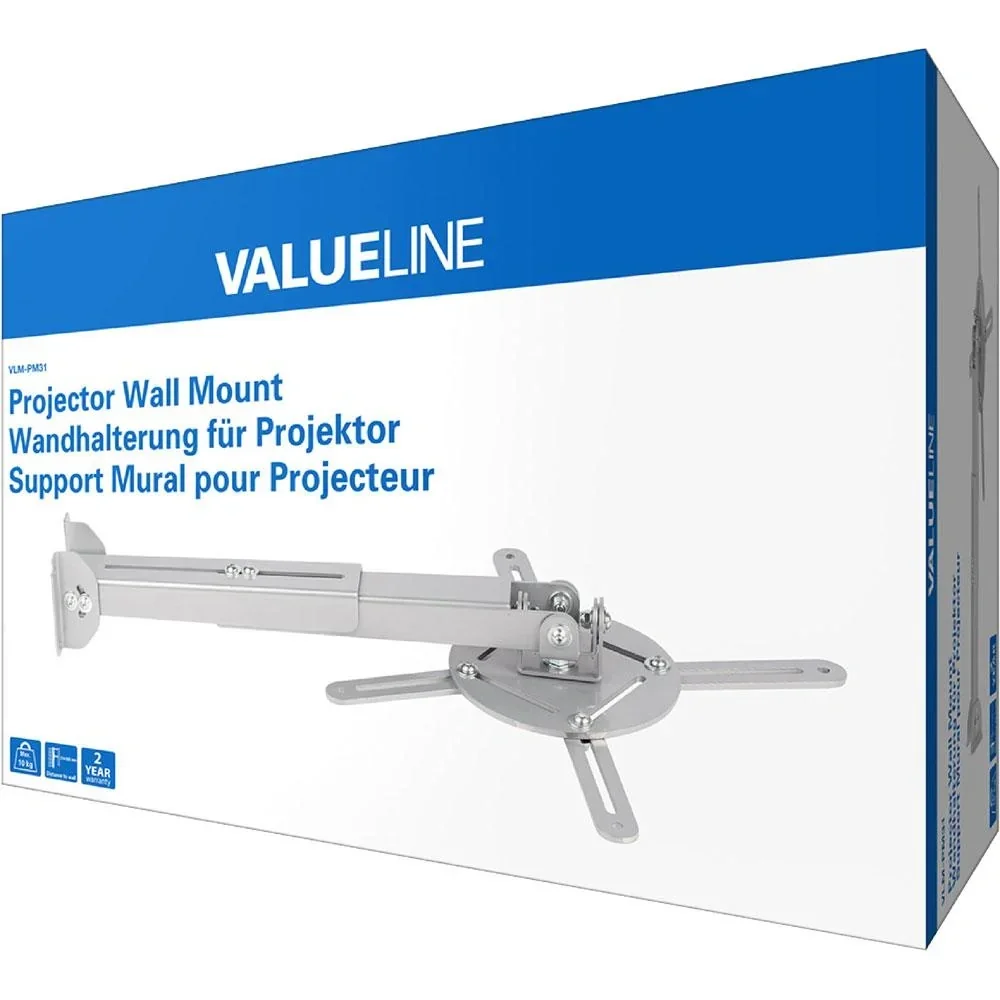 Wall mount for projector fully movable 10 kg silver