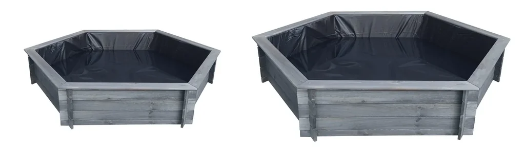 Hexagonal raised pond 100 cm solar, grey