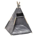 Pet tent cat house dog tent cat bed cat tent with soft cushion plush felt machine washable gray 58 x 58 x