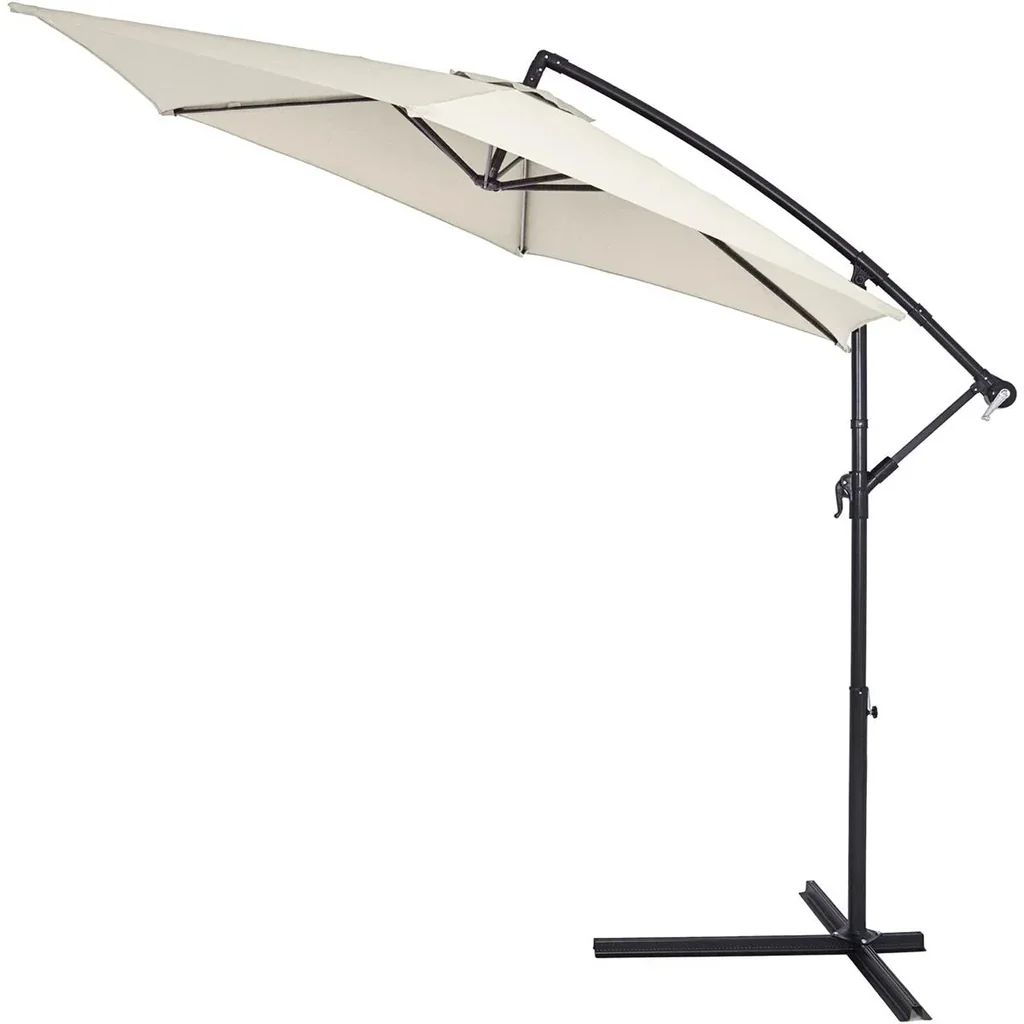 Parasol foldable aluminum cream with crank Ø 300 cm