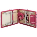 Foldable massage table 3 zones aluminum pink