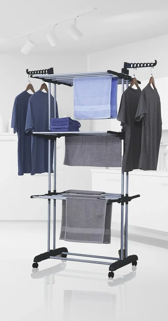 Tower clothes airer XXL, black/silver