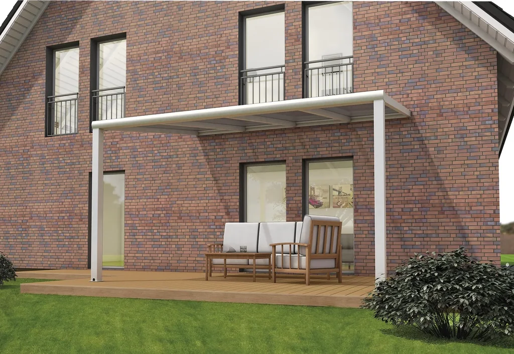 Patio roof Pro, anthracite, 3 x 4 m - polycarbonate multi-wall sheets 16 mm, clear