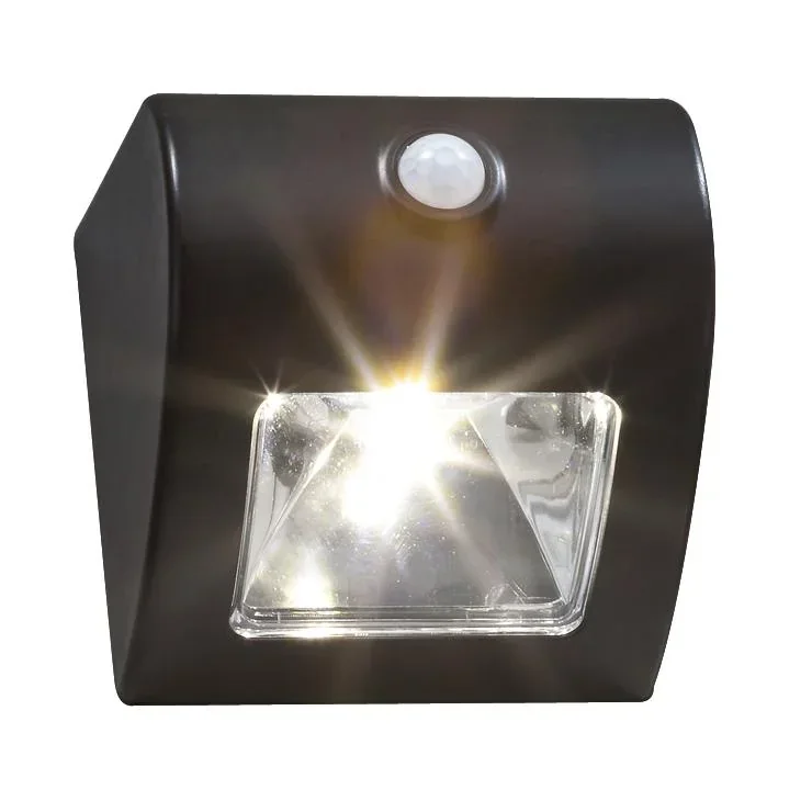 Solar wall and fence light with motion detector