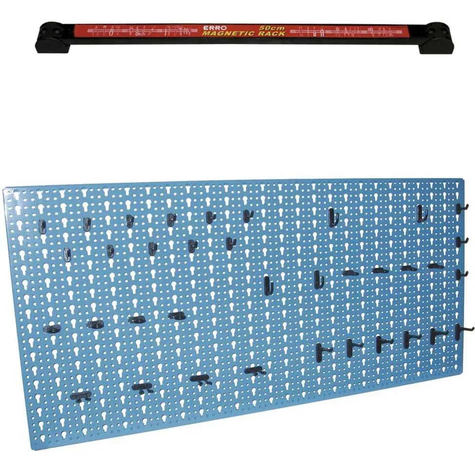 Tool wall - 36 hooks with magnetic tool holder